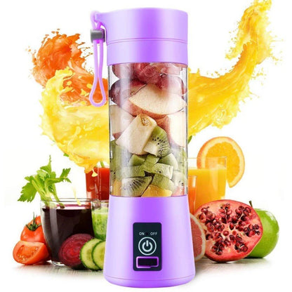 FreshBlend™ Go: 6-Blade Portable USB Rechargeable Juicer & Smoothie Maker